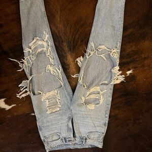 Distressed Blue Jeans